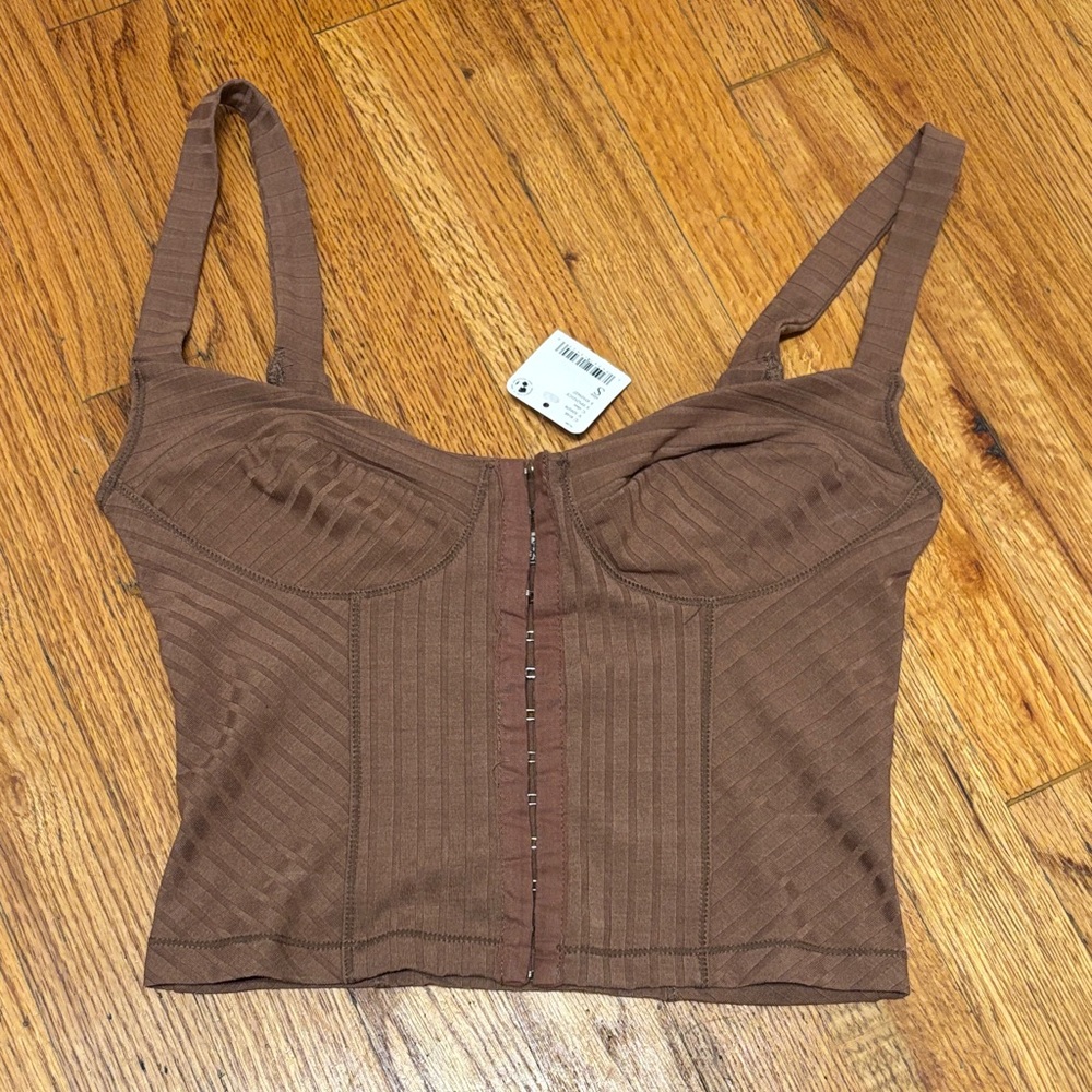 NWT free people intimately Brown Strappy Corset Top